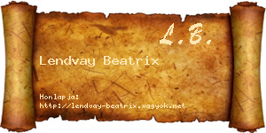 Lendvay Beatrix névjegykártya